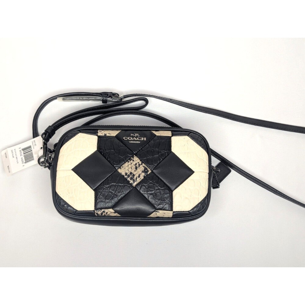 Coach Black Canyon Quilt Exotic Embossed Leather Clutch Crossbody Purse NWT - Picture 3 of 15